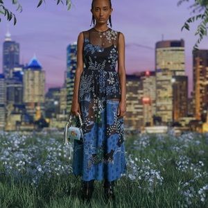 NWT Red Valentino Pre Spring 2021 Runway Black Lace Embroidered Dress size 38